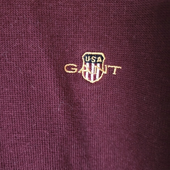 Vintage Gant Sweater Mens XL Pullover Maroon Sweatshirt Crew neck Casual - Picture 3 of 4